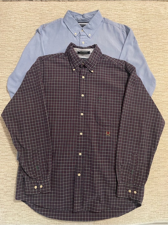 Tommy Hilfiger Other - Tommy Hilfiger Men's Shirts Size
Large Lot of 2 Plaid Crest & Solid
Oxford